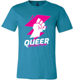 aqua queer revolution fist modern cut funny cute gay slang lgbtq gay queer trans transgender pride shirt tshirt