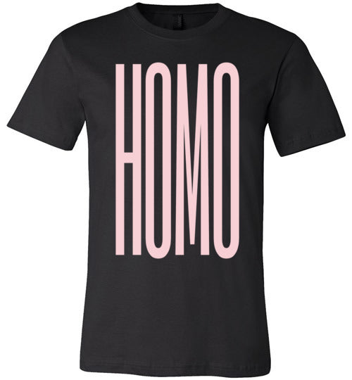 black sexy slim modern cut homo big pink lettering funny cute gay slang lgbtq gay pride shirt tshirt