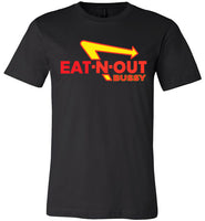 black eat-n-out bussy in-n-out burger unisex modern cut funny cute gay slang lgbtq gay queer trans transgender pride shirt tshirt