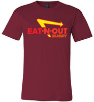 dark red eat-n-out bussy in-n-out burger unisex modern cut funny cute gay slang lgbtq gay queer trans transgender pride shirt tshirt