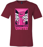 maroon sodomites unite fist modern cut funny cute gay slang lgbtq gay queer trans transgender pride shirt tshirt