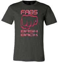 heather grey fags bash back fist modern cut funny cute gay slang lgbtq gay queer trans transgender pride shirt tshirt