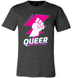 heather grey queer revolution fist modern cut funny cute gay slang lgbtq gay queer trans transgender pride shirt tshirt