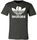 heather grey i eat ass adidas logo modern cut funny cute gay slang lgbtq gay queer trans transgender pride shirt tshirt