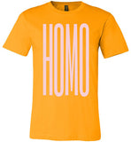 yellow sexy slim modern cut homo big pink lettering funny cute gay slang lgbtq gay pride shirt tshirt