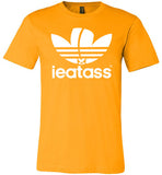 yellow gold i eat ass adidas logo modern cut funny cute gay slang lgbtq gay queer trans transgender pride shirt tshirt