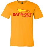 yellow gold eat-n-out bussy in-n-out burger unisex modern cut funny cute gay slang lgbtq gay queer trans transgender pride shirt tshirt