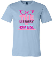 light blue the library is open rupauls drag race modern cut funny cute gay slang lgbtq gay queer trans transgender pride shirt tshirt