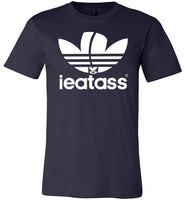 navy blue i eat ass adidas logo modern cut funny cute gay slang lgbtq gay queer trans transgender pride shirt tshirt