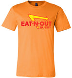 orange eat-n-out bussy in-n-out burger unisex modern cut funny cute gay slang lgbtq gay queer trans transgender pride shirt tshirt