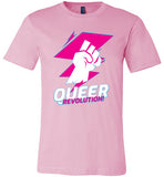 light pink queer revolution fist modern cut funny cute gay slang lgbtq gay queer trans transgender pride shirt tshirt