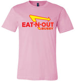 light pink eat-n-out bussy in-n-out burger unisex modern cut funny cute gay slang lgbtq gay queer trans transgender pride shirt tshirt