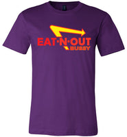 purple eat-n-out bussy in-n-out burger unisex modern cut funny cute gay slang lgbtq gay queer trans transgender pride shirt tshirt