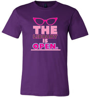 purple the library is open rupauls drag race modern cut funny cute gay slang lgbtq gay queer trans transgender pride shirt tshirt