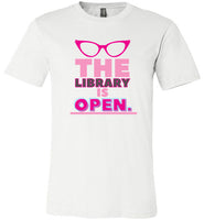 white the library is open rupauls drag race modern cut funny cute gay slang lgbtq gay queer trans transgender pride shirt tshirt