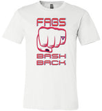 white fags bash back fist modern cut funny cute gay slang lgbtq gay queer trans transgender pride shirt tshirt