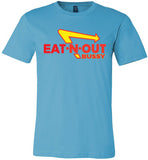 turquoise eat-n-out bussy in-n-out burger unisex modern cut funny cute gay slang lgbtq gay queer trans transgender pride shirt tshirt