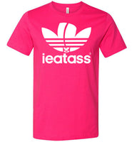 fuschia i eat ass adidas logo modern cut funny cute gay slang lgbtq gay queer trans transgender pride shirt tshirt