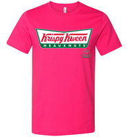 neon pink fuschia krispy kween krisy kreme logo sexy slim modern cut funny cute gay slang lgbtq gay queer trans transgender pride shirt tshirt