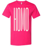 neon pink sexy slim modern cut homo big pink lettering funny cute gay slang lgbtq gay pride shirt tshirt