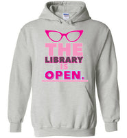 grey he library is open glasses unisex funny cute gay slang lgbtq gay queer trans transgender pride hoodie sweatshirt shirt