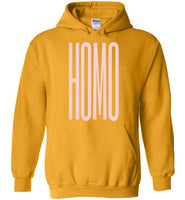 yellow homo big pink lettering funny cute gay slang lgbtq queer trans pride hoodie sweatshirt