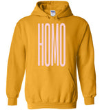 yellow homo big pink lettering funny cute gay slang lgbtq queer trans pride hoodie sweatshirt