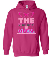 pink the library is open glasses unisex funny cute gay slang lgbtq gay queer trans transgender pride hoodie sweatshirt shirt