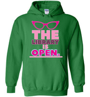 green the library is open glasses unisex funny cute gay slang lgbtq gay queer trans transgender pride hoodie sweatshirt shirt