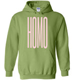 light green homo big pink lettering funny cute gay slang lgbtq queer trans pride hoodie sweatshirt