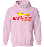 light pink eat-n-out bussy in-n-out burger unisex modern cut funny cute gay slang lgbtq gay queer trans transgender pride hoodie sweatshirt