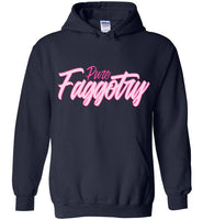 navy blue pure faggotry script unisex funny cute gay slang lgbtq gay queer trans transgender pride hoodie sweatshirt shirt