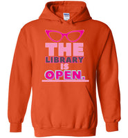 orange the library is open glasses unisex funny cute gay slang lgbtq gay queer trans transgender pride hoodie sweatshirt shirt