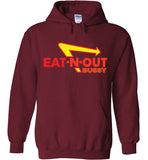 maroon eat-n-out bussy in-n-out burger unisex modern cut funny cute gay slang lgbtq gay queer trans transgender pride hoodie sweatshirt