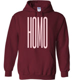 dark red homo big pink lettering funny cute gay slang lgbtq queer trans pride hoodie sweatshirt