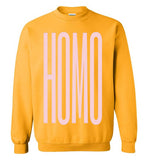 yellow homo big pink lettering funny cute gay slang lgbtq gay trans transgender pride sweatshirt shirt