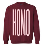 dark red homo big pink lettering funny cute gay slang lgbtq gay trans transgender pride sweatshirt shirt