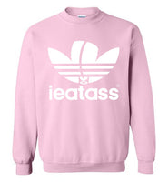 light pink i eat ass adidas logo cute gay slang lgbtq gay trans transgender pride shirt sweatshirt