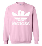 light pink i eat ass adidas logo cute gay slang lgbtq gay trans transgender pride shirt sweatshirt