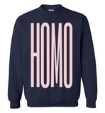 navy blue homo big pink lettering funny cute gay slang lgbtq gay trans transgender pride sweatshirt shirt