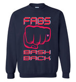 navy blue fags bash back fist unisex funny cute gay slang lgbtq gay queer trans transgender pride sweatshirt shirt