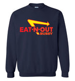 navy blue eat-n-out bussy in-n-out burger unisex modern cut funny cute gay slang lgbtq gay queer trans transgender pride shirt sweatshirt