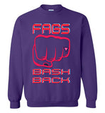 purple fags bash back fist unisex funny cute gay slang lgbtq gay queer trans transgender pride sweatshirt shirt