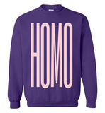 purple homo big pink lettering funny cute gay slang lgbtq gay trans transgender pride sweatshirt shirt