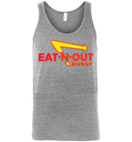 hetaher grey eat-n-out bussy in-n-out burger unisex modern cut funny cute gay slang lgbtq gay queer trans transgender pride tank top shirt