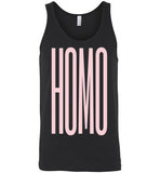 black sexy homo big pink lettering funny cute gay slang lgbtq gay trans transgender pride tank top shirt