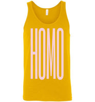 yellow sexy homo big pink lettering funny cute gay slang lgbtq gay trans transgender pride tank top shirt