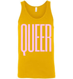 yellow sexy queer big pink lettering funny cute gay slang lgbtq gay trans transgender pride tank top shirt