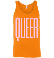 orange sexy queer big pink lettering funny cute gay slang lgbtq gay trans transgender pride tank top shirt