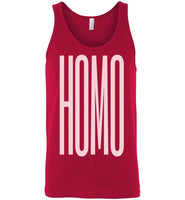 red sexy homo big pink lettering funny cute gay slang lgbtq gay trans transgender pride tank top shirt